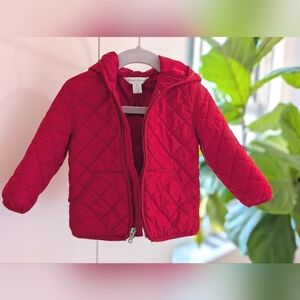 Ralph Lauren Red Quilted Water Repellent Zip-up Jacket Size 18 months